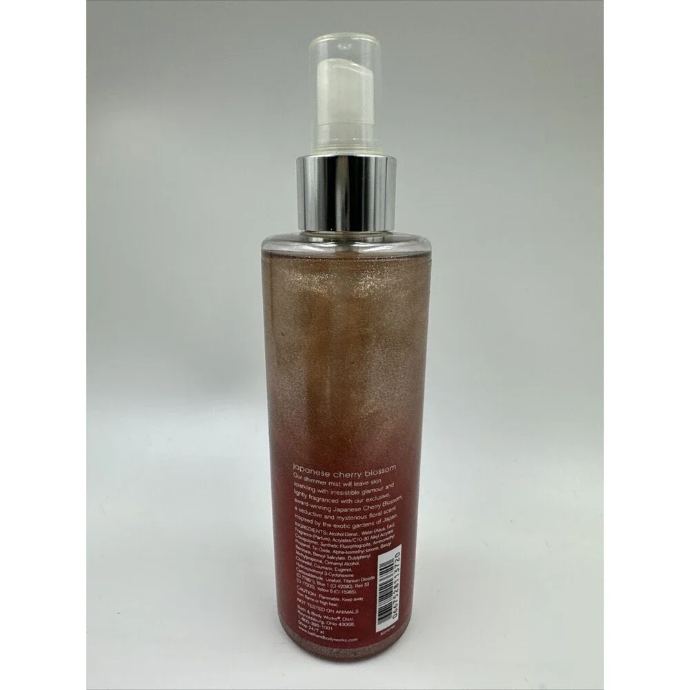 Bath & Body Works Japanese Cherry Blossom Diamond Shimmer Mist 8 oz Bottle PINK